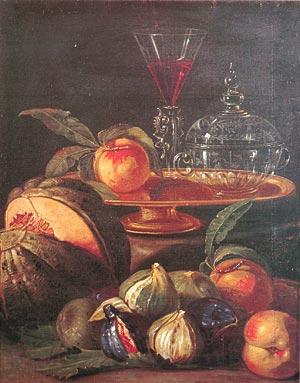 Cristoforo Munari Vases Glass and Fruit Norge oil painting art
